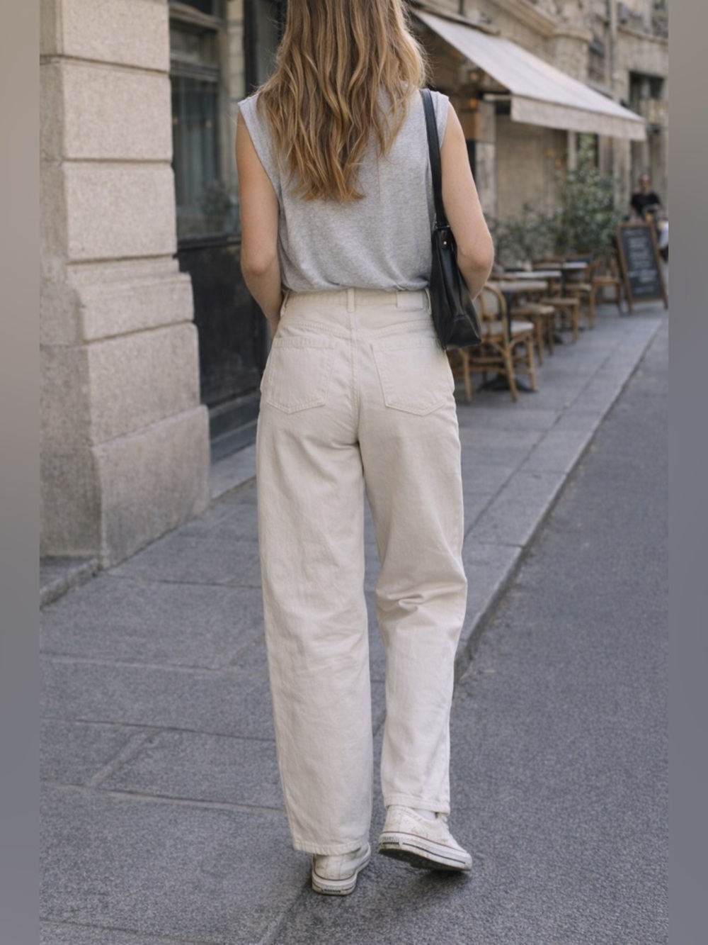 Zara Cream Wide Leg Jeans – Mid Rise | Size 4 | NWT - Picture 4 of 15